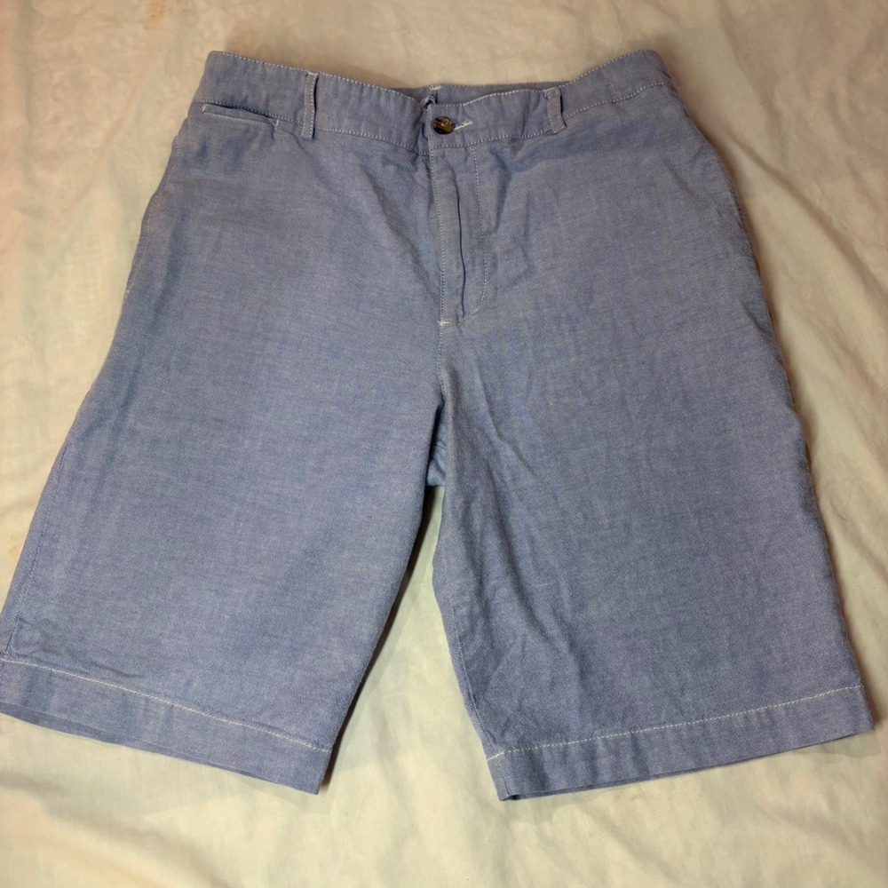Polo Ralph Lauren Boys Size 18‎ Light Blue Oxford Cotton Chino Shorts Flat Front